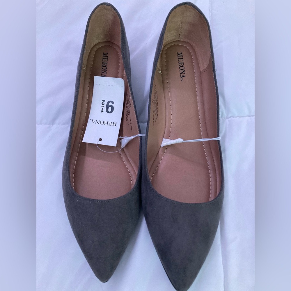 Merona Women's Gray Pointed Toe Flats Size 9.5 (NWT) - Picture 6 of 6